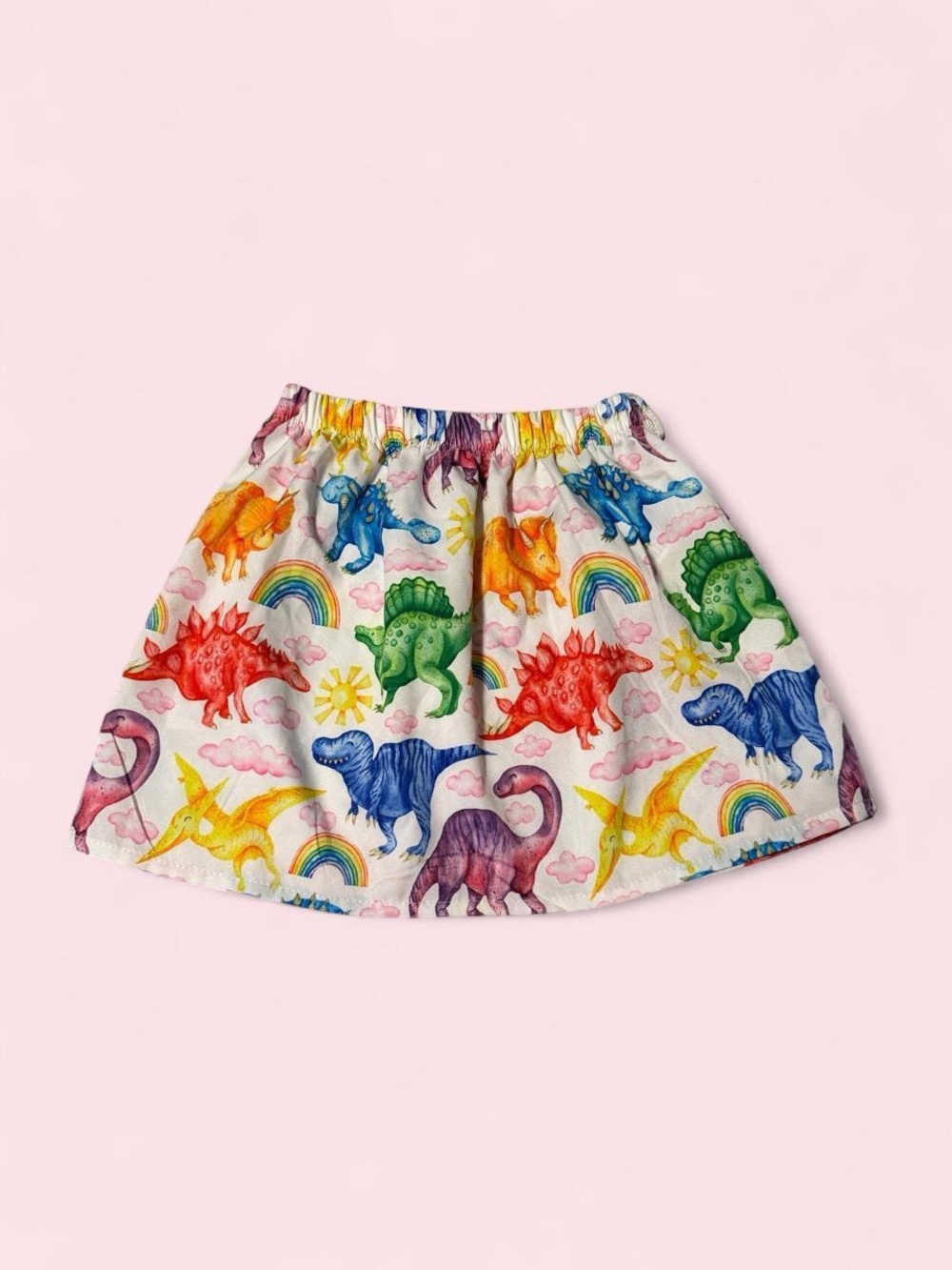 Colorful Rainbow Dinosaur Kid’s Skirt - Multicolor